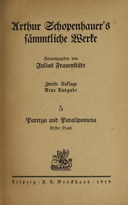 Cover of: Arthur Schopenhauer's s©Þmmtliche Werke