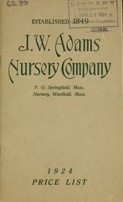 Cover of: 1924 price list by J.W. Adams Nursery Company
