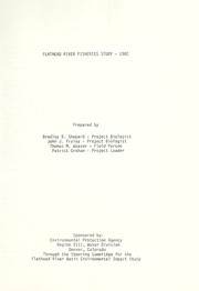 Cover of: Flathead River fisheries study, 1982