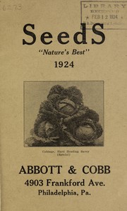 Cover of: Seeds: "nature's best" 1924