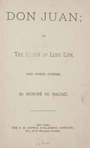 Don Juan by Honoré de Balzac