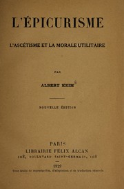 Cover of: L'©♭picurisme: l'asc©♭tisme et la morale utilitaire
