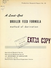 A least-cost broiler feed formula method of derivation by Robert F. Hutton