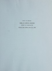 Cover of: Board of Plumbing Examiners: report on examination, fiscal year ended June 30, 1969