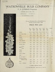 Cover of: Revised wholesale prices gladioli for October and November, 1924
