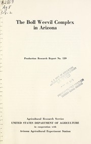 Cover of: The boll weevil complex in Arizona