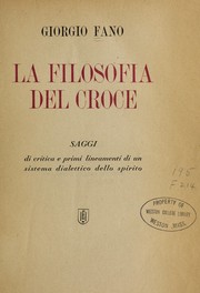 Cover of: La filosofia del Croce by Giorgio Fano