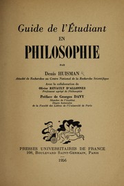 Cover of: Guide de l'étudiant en philosophie by Denis Huisman