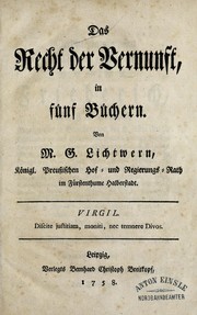 Cover of: Das Recht der Vernunft: in fünf Büchern