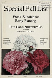 Cover of: Special fall list: stock suitable for early planting