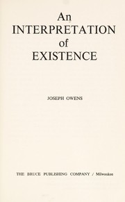 Cover of: An interpretation of existence.