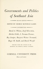 Cover of: Governments and politics of Southeast Asia.