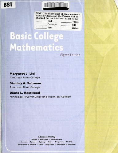 Basic college mathematics. by Margaret L. Lial