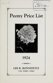 Cover of: Peony price list: 1924