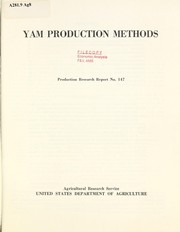 Cover of: Yam production methods
