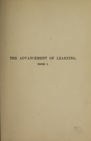 Cover of: The advancement of learning | Francis Bacon