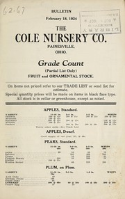 Cover of: Bulletin: February 18, 1924 : grade count (partial list only) fruit and ornamental stock