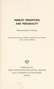 Inkblot perception and personality by Wayne H. Holtzman