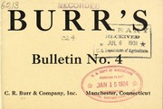 Cover of: Burr's bulletin no. 4: [spring 1924]