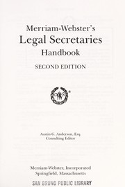Cover of: Merriam-Webster's legal secretaries handbook.