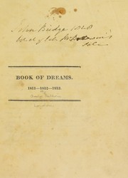 Cover of: The book of dreams, 1811-1812-1813