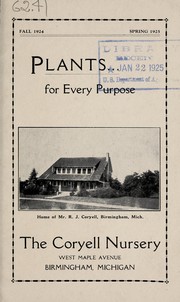 Cover of: Plants for every purpose: fall 1924, spring 1925