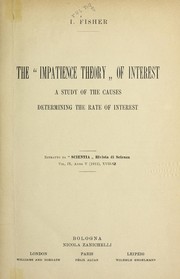 Cover of: The impatience theory of interest