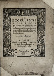 Cover of Les excellents eschantillons, patrons et modelles du seigneur Federic de Vinciolo venitien