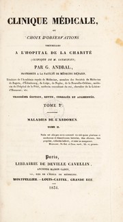 Cover of: Clinique m©♭dicale, ou, choix d'observations recueillies a l'H©þpital de la Charit©♭ (Clinique de M. Lerminier) by G. Andral