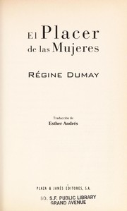 Cover of: El placer de las mujeres by Régine Dumay