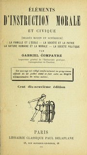 Cover of: E lements d'instruction morale et civique