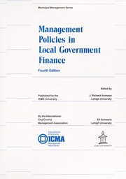 Cover of: Management policies in local government finance | 