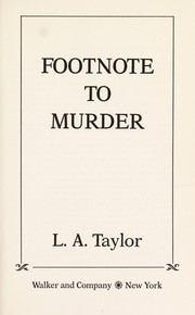 Cover of: Footnote to murder