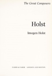 Cover of: Holst