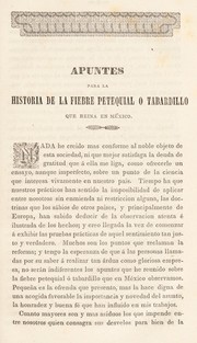 Apuntes para la historia de la fiebre petequial ©đ tabardillo, que se observa en Mexico by Miguel Francisco Jiménez