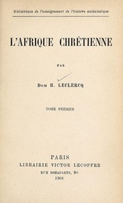 Cover of: L'Afrique chrétienne