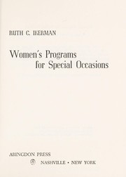 Cover of: Women's programs for special occasions