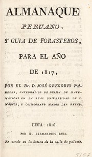 Cover of: Almanaque peruano, y guia de forasteros, para el a©ło de 1817