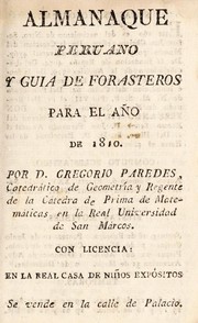 Cover of: Almanaque peruano y guia de forasteros para el a©ło de 1810