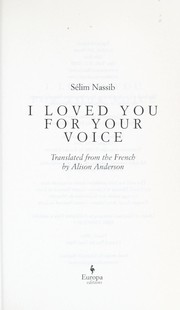 Cover of: I loved you for your voice