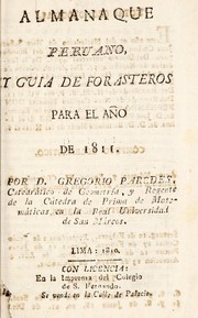 Cover of: Almanaque peruano, y guia de forasteros para el a©ło de 1811