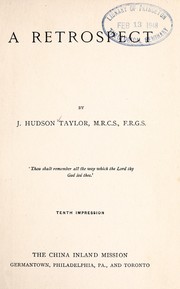Cover of: A retrospect by James Hudson Taylor