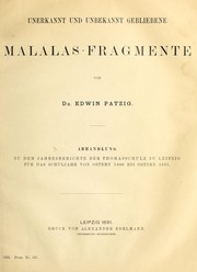 Unerkannt und unbekannt gebliebene Malalas-Fragmente by Edwin Patzig
