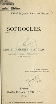 Cover of: Sophocles: the seven plays in English verse