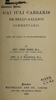 Cover of: De bello Gallico commentarii