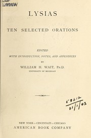 Cover of: Ten selected orations: ed., with introduction, notes, and appendices