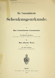 Cover of: Die Constantinische Schenkungsurkunde