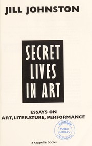 Cover of: Secret lives in art by Jill Johnston
