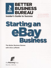 Cover of: Starting an eBay business by the Better Business Bureau with Alice LaPlante.