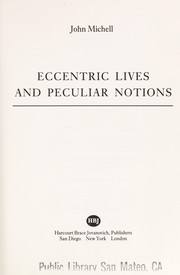 Cover of: Eccentric Lives & Peculiar Notions